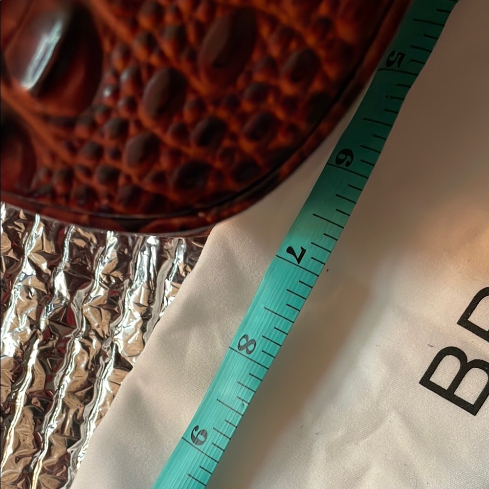 Brahmin Rich Brown Embossed Crossbody Bag - Picture 8 of 9